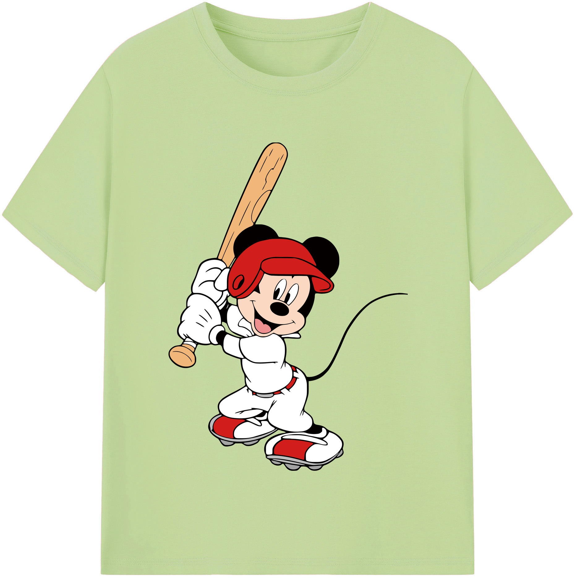 （画像用） ミッキーマウス Mickey Mouse 綿100％半袖Tシャツ（フロントプリント）
